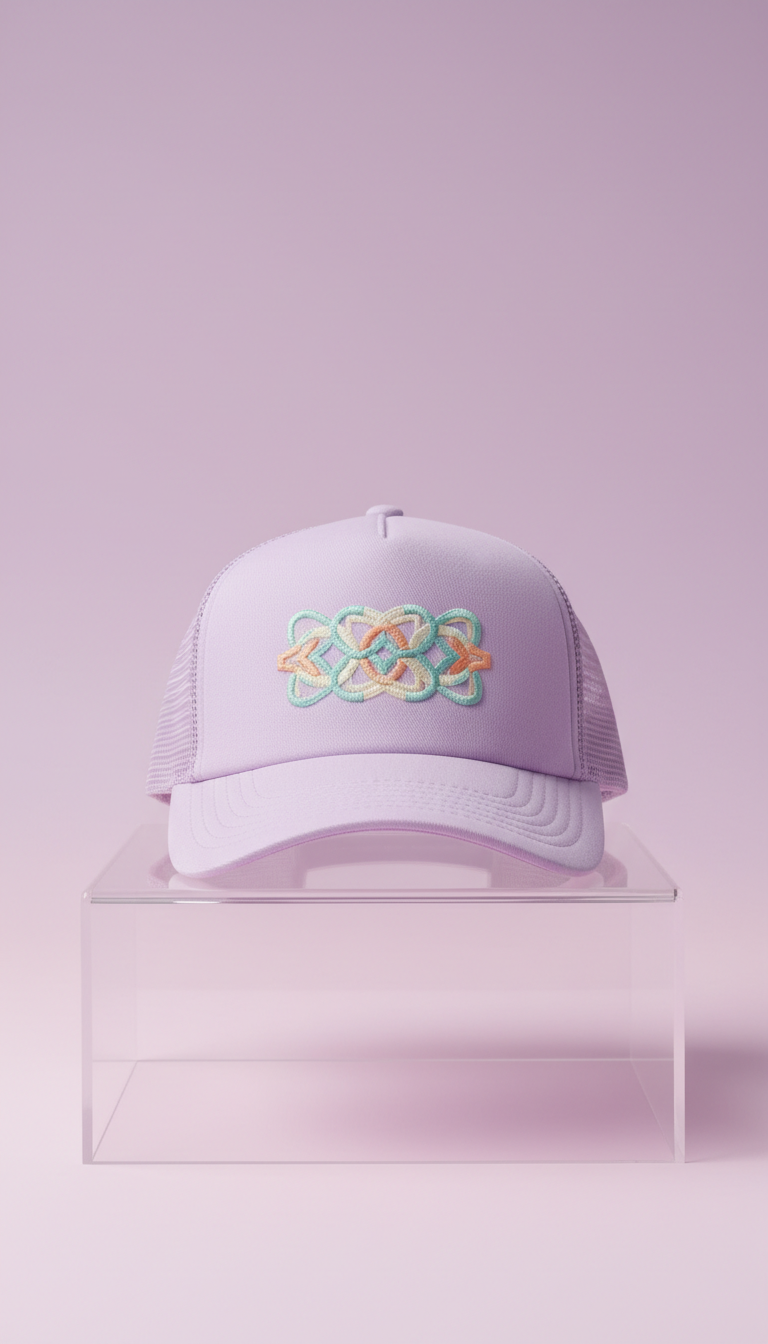 Lilac Mist mesh trucker hat