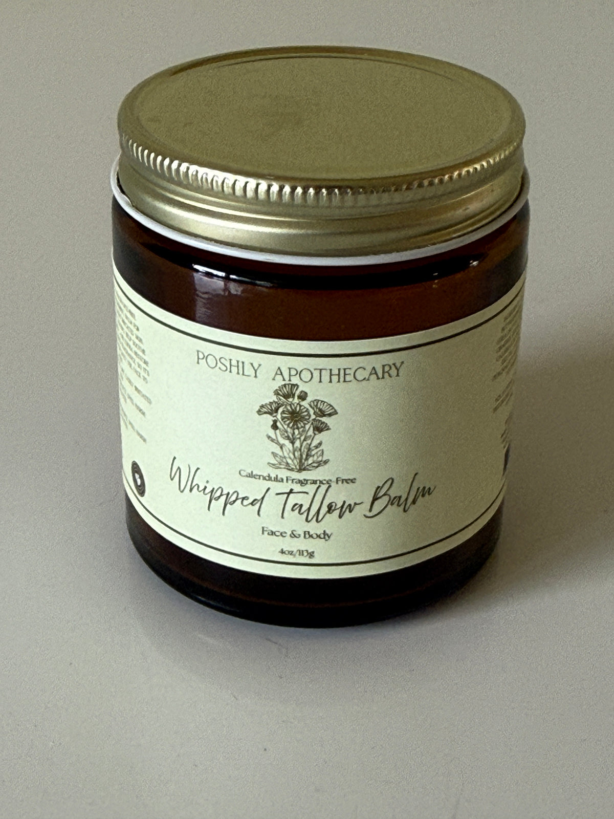 Calendula Fragrance Free Whipped Tallow Balm 4oz
